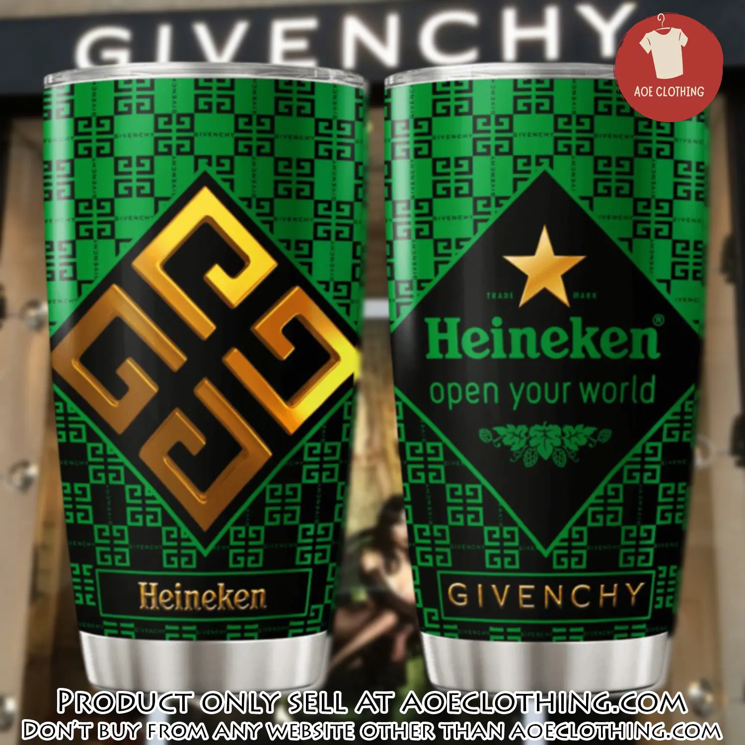 Givenchy heineken stainless steel tumbler 20oz30oz aoe1942196